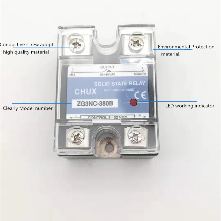 Single Phase 50A AC Control AC 220V Relay SSR-50AA Plastic Cover Solid State Relay